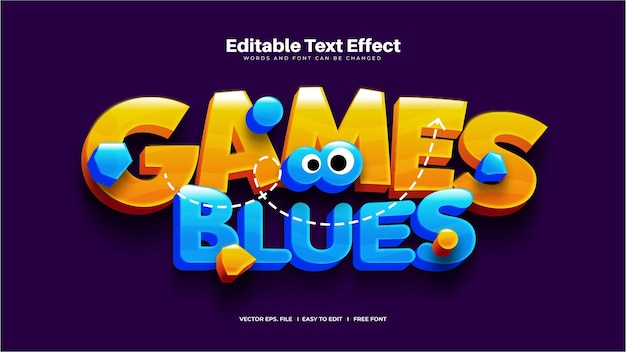 Games Blues Text Effect