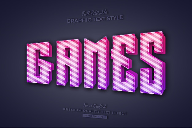 Games Candy Gradient Editable Text Effect Font Style