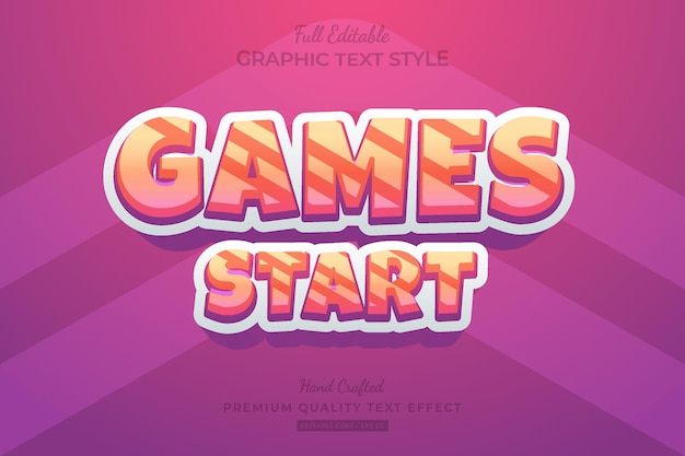 Games Cartoon Editable Premium Text Effect Font Style