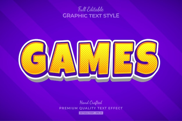 Games Cartoon Editable Text Effect Font Style