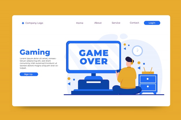 games concept landing page template