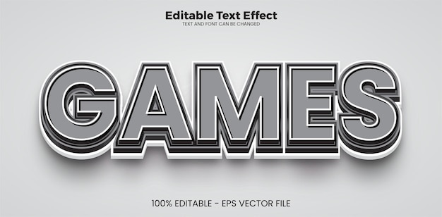 Games editable text effect in modern trend style