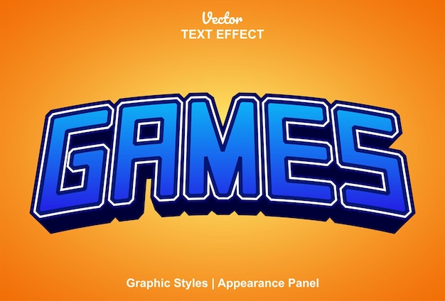 Games text effect with graphic style and can be edited