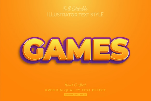 Games Title Editable  Text Style Effect Premium