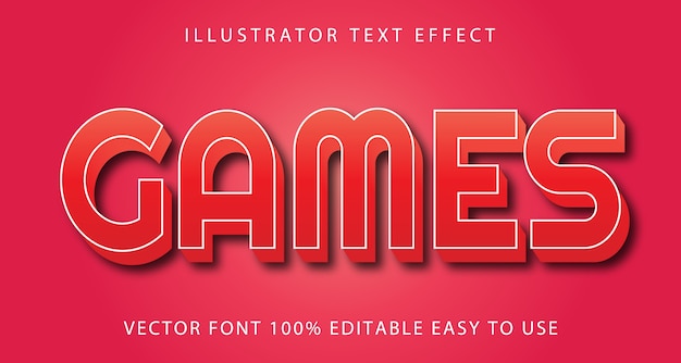 Games Vector Editable Text Effect