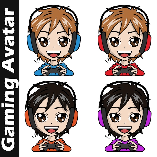 Gaming Avatar Avatar cute mascot vector cartoon illustration FilesAi EPS Jpeg PNG