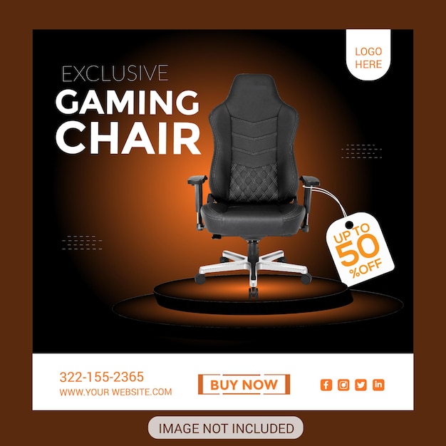 Gaming chair sale social media instagram post template