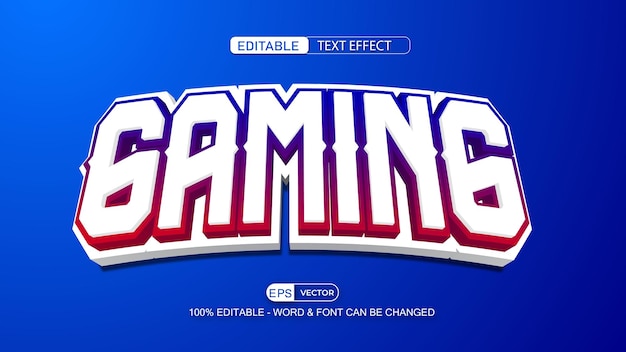 Gaming Editable Text Effect Vector 3d style