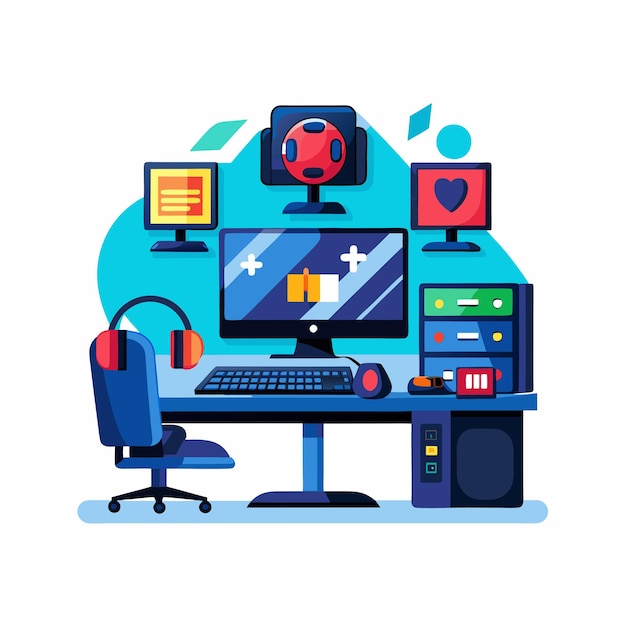 Vector gaming equipment vector illustration