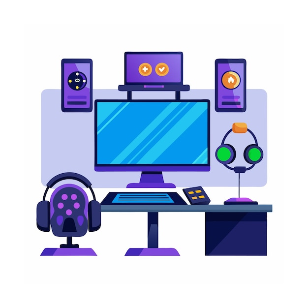 Vector gaming equipment vector illustration