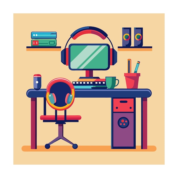 Vector gaming equipment vector illustration