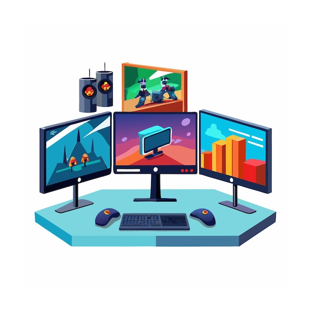 Vector gaming equipment vector illustration