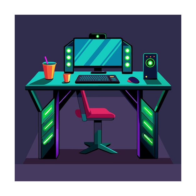 Vector gaming equipment vector illustration