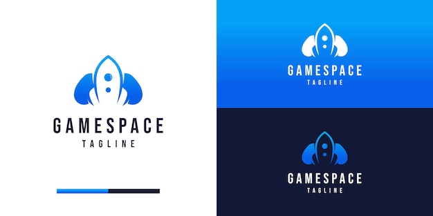 gaming logo with rocket and joystick design inspiration