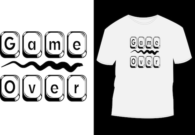 Vector gaming t shirt design game over