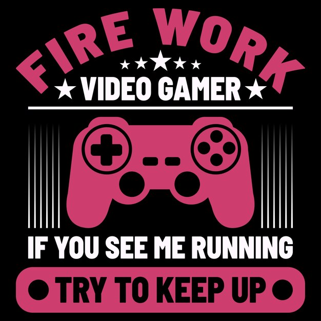 Gaming t-shirt design vector and typography