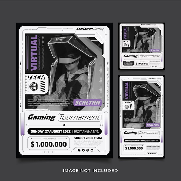 Gaming Tournament Flyer Social Media Instagram Post &amp; Story