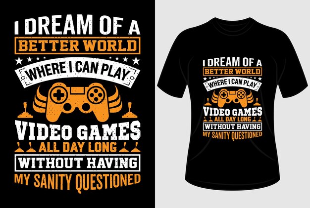 Gaming Tshirt design with editable vector graphic