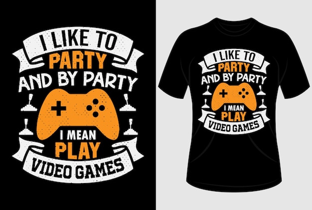 Gaming Tshirt design with editable vector graphic