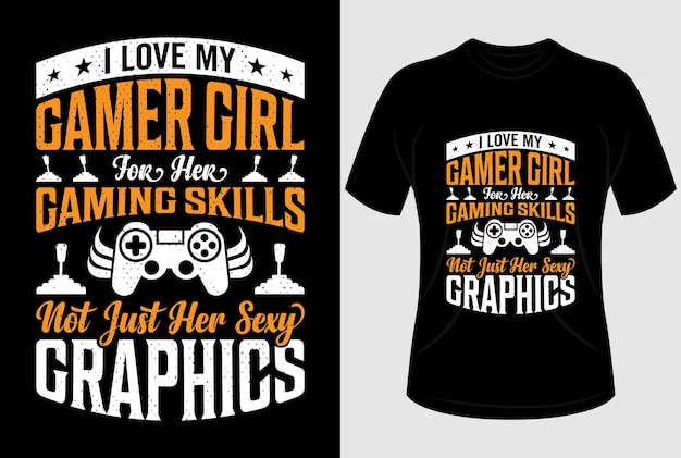 Gaming Tshirt design with editable vector graphic