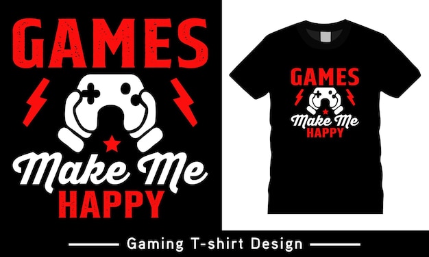 Gaming typography vector  t-shirt design