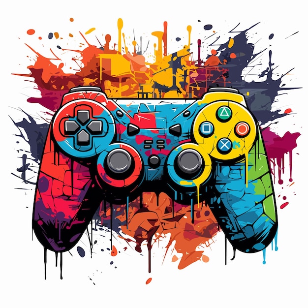 Gaming vector background landscape video game fantasy wallpaper mountain posters controller