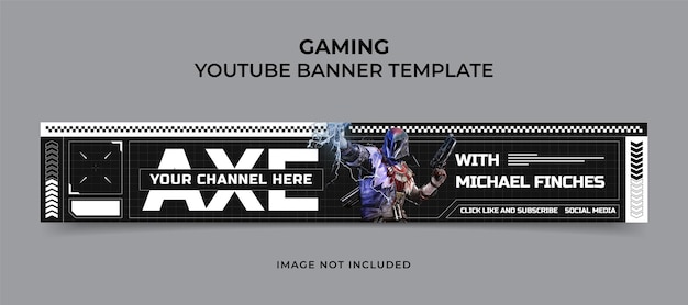 Gaming youtube banner design template