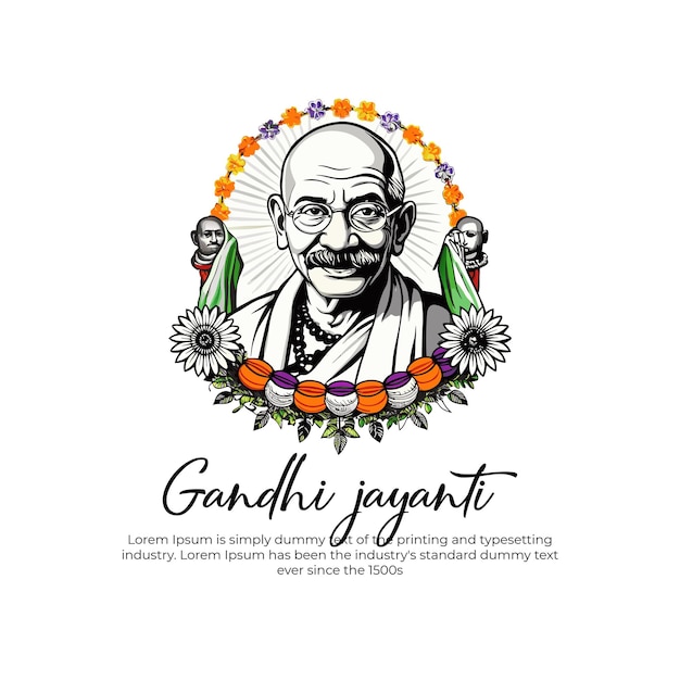 Vector gandhi jayanti celebration design