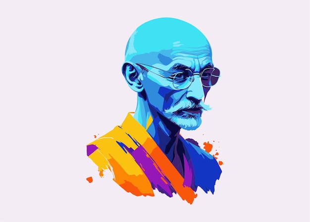 Gandhi jayanti colorful art vector