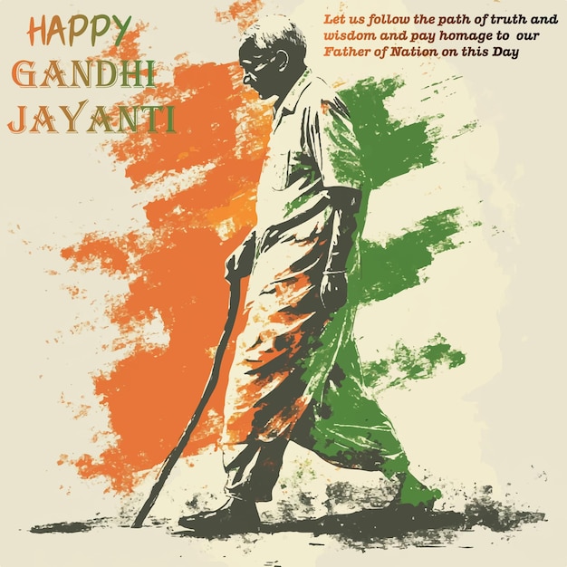 Gandhi Jayanti greeting poster