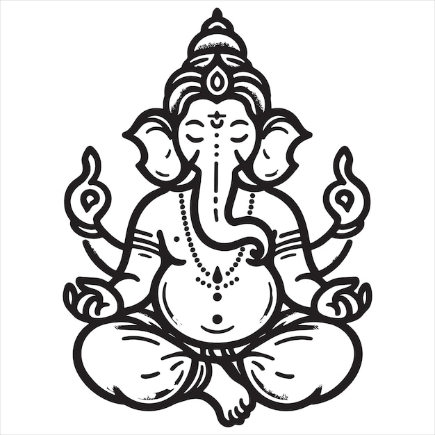 Ganesh black and white Ganesha or Vinayaka Chavithi or Vinayagar Chaturthi Ganesa Ganapati Ganesh