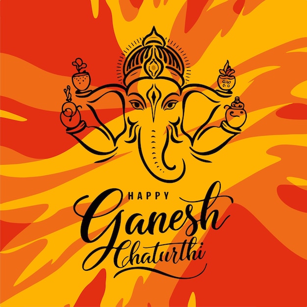 Ganesh Chaturthi Background celebration creative concept Hindu festival