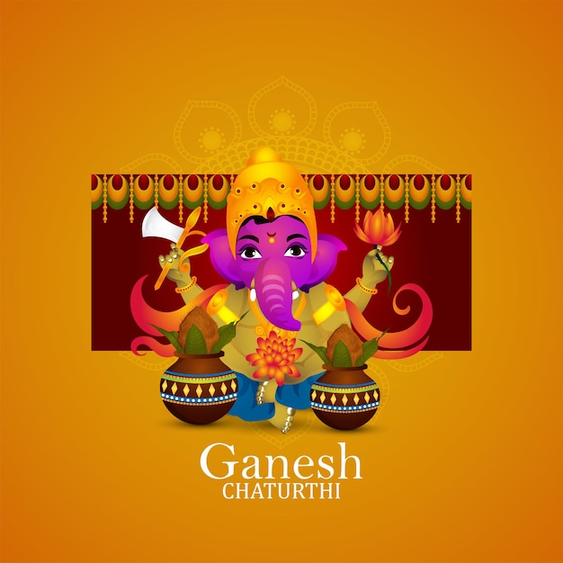 Ganesh chaturthi celebration design concept