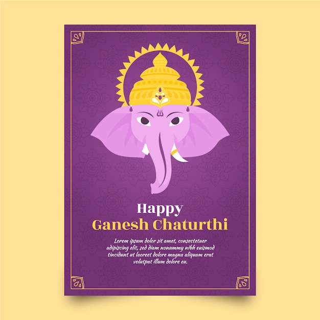 Ganesh chaturthi poster template concept