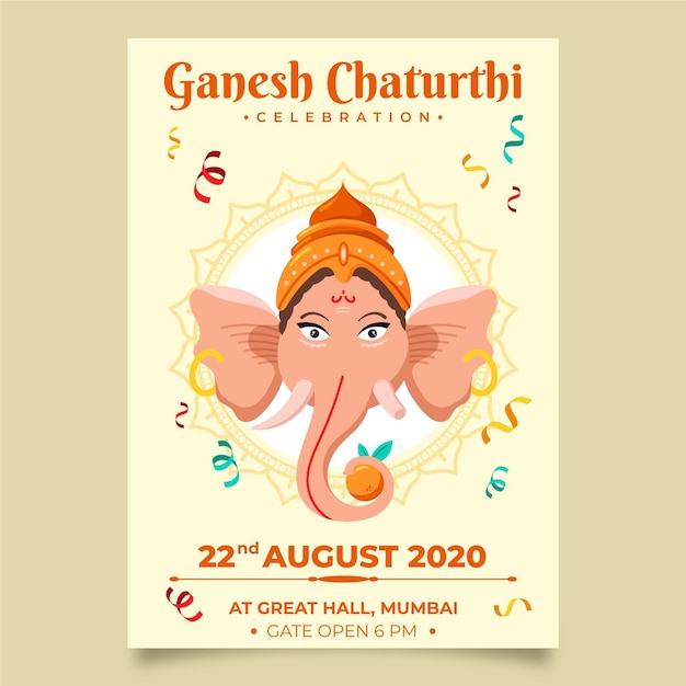 Vector ganesh chaturthi poster template