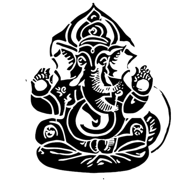 Ganesh jayanti lord ganesha hand drawn cartoon sticker icon concept isolated illustration