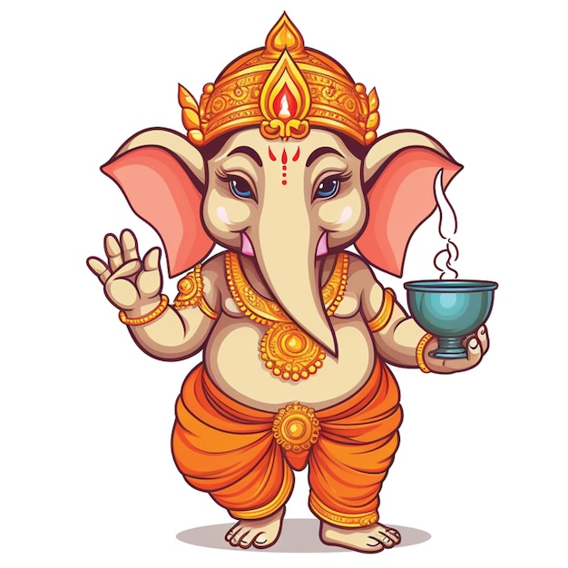 Ganesha Ganpati Bappa Cute Vector Illustration