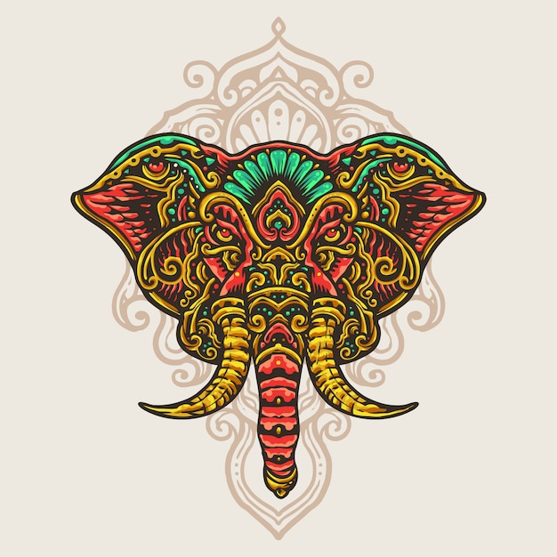 Ganesha Hand Drawn Mandala Art Illustration