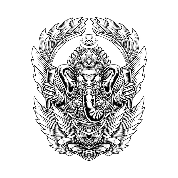 ganesha ornament illustration