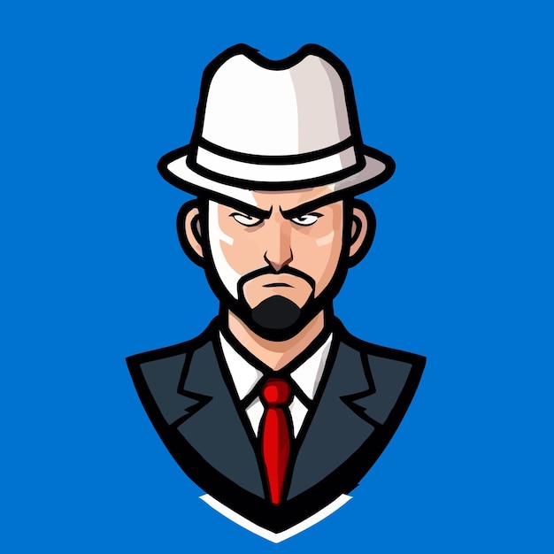 Vector gangster angry men with hat boss gaming mascot logo