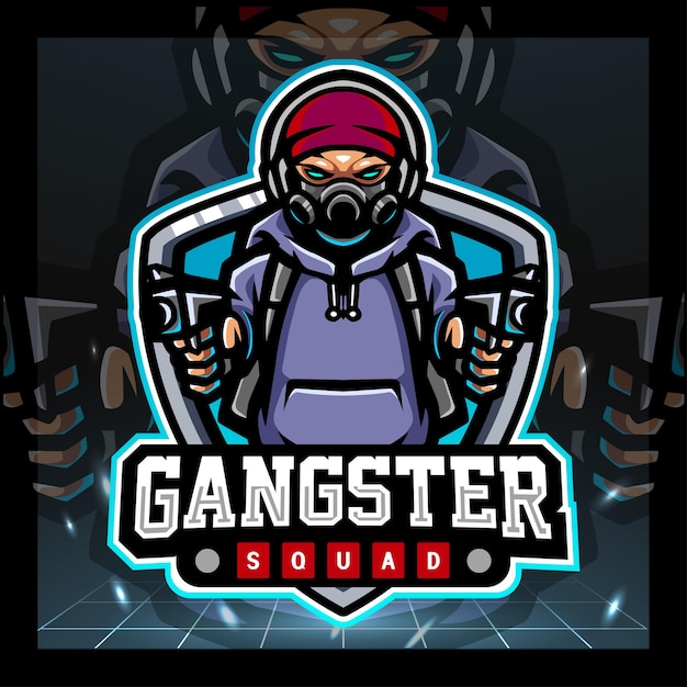 Gangster mascot esport logo design