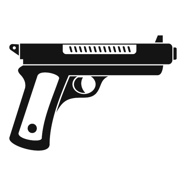 Gangster pistol icon Simple illustration of gangster pistol vector icon for web design isolated on white background