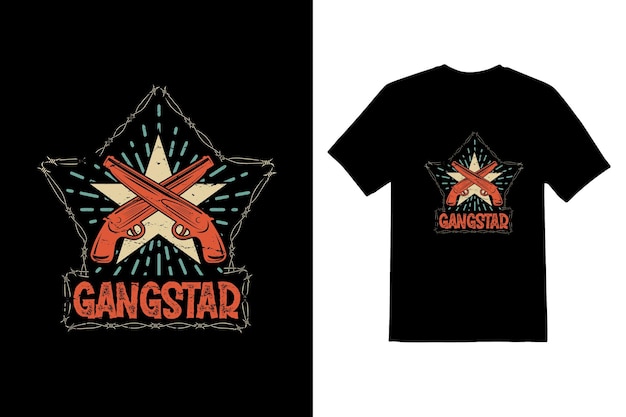 Gangster Typeface vector t shirt deign