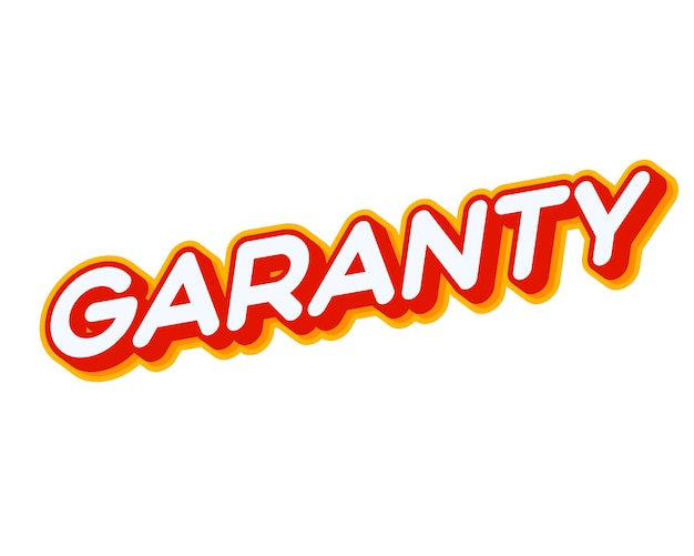 Garanty isolated on white colourful text effect design vector Text or inscriptions in English The modern and creative design has red orange yellow colors