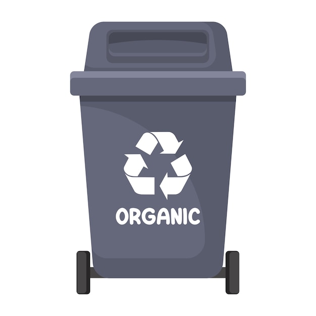 Garbage can for organic vector illustration