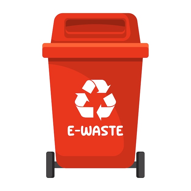 Garbage container for electronic waste vector illustration