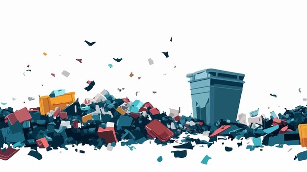 Vector garbage dump white background accessories pollution