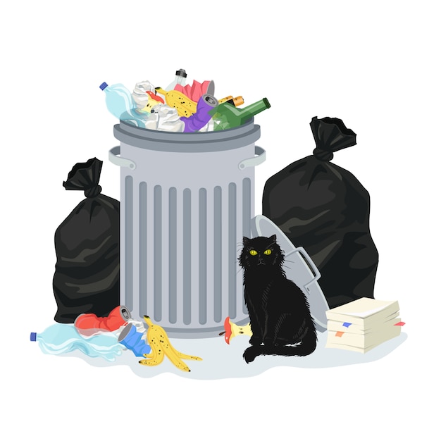 Garbage stack illustration