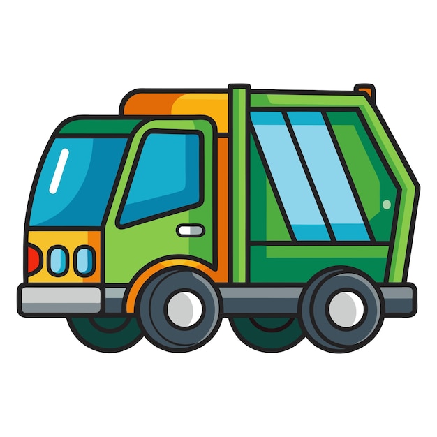 garbage truck clipart vector art and illustration