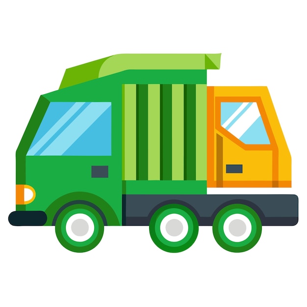 Vector garbage truck clipart vector art and illustration